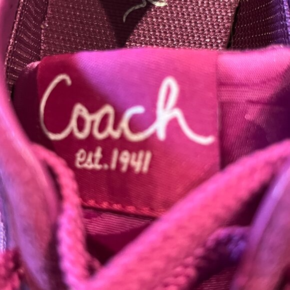COACH BELINA SIGNATURE LOGO FUSCHIA PINK SNEAKERINAS  BALLET FLAT SNEAKERS 5.5M - Picture 7 of 9